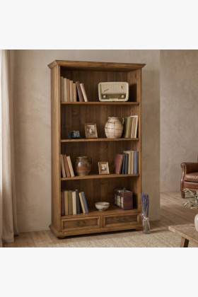 Bücherschrank im rustikalen Stil